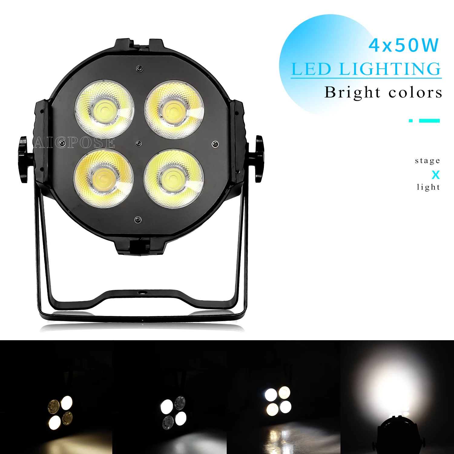 200w Cob Led Par Light 4x50w Cob Par Cold White Warm White Lighting Suitable For DMX51 Stage DJ Disco Music Wedding Club