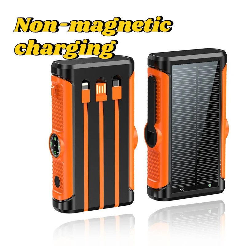 2025 NIEUWE Zonne-energie Bank 20000 mAh 22,5 W Magnetische Draadloze Powerbank Handslinger met Kabel Draagbare Oplader voor Outdoor Camping