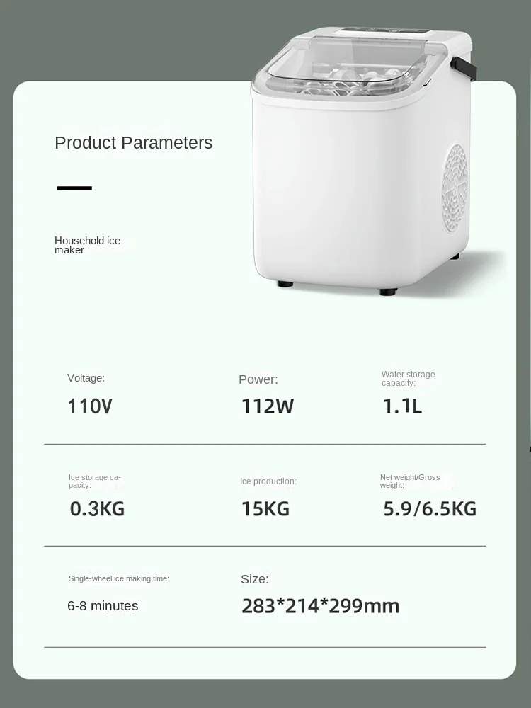 Máquina de fazer gelo para uso doméstico e comercial, Máquina de fazer gelo totalmente automática, Estados Unidos, Japão e Canadá, 110V