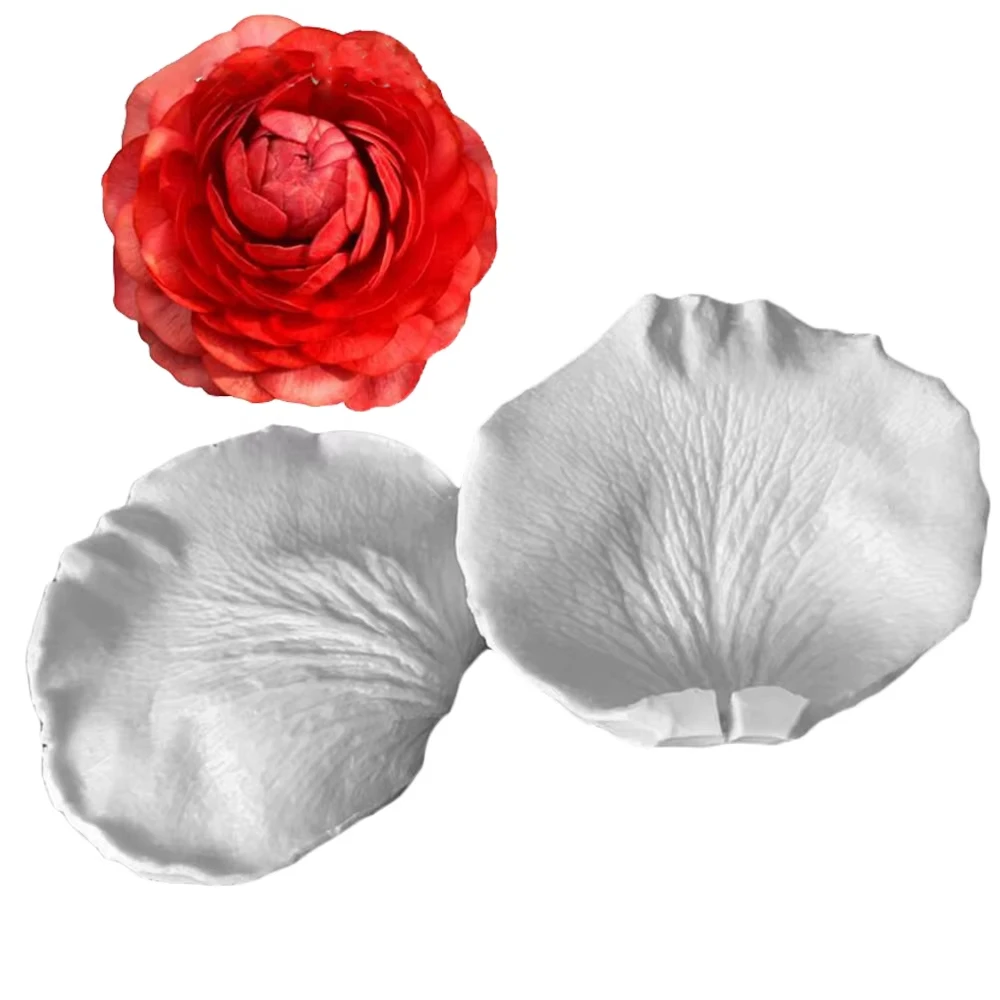 2Pcs/set Silicone Cake Flower Mold Baking Candy Mould Rose Flower Fondant Paste Chocolate Petal Mold Decorating Tool