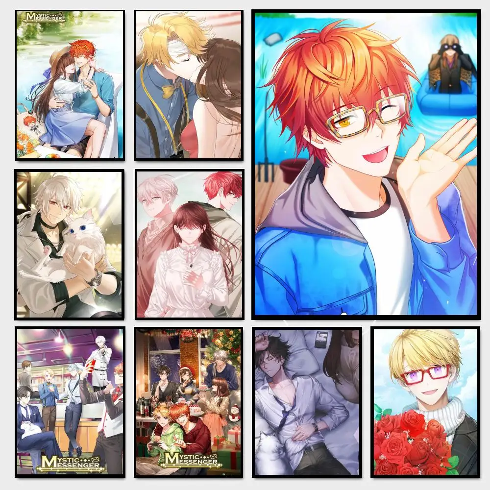 Mystic Messenger Otome Game Poster Moisture-proof Self-adhesive Decor Living Room Bedroom Party Bar Fade-resistant