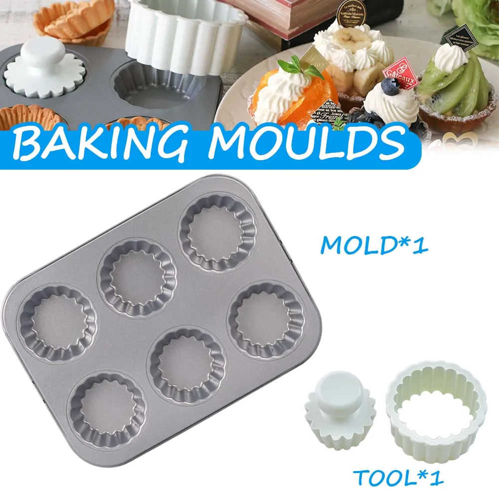Carbon Steel Flower Bakeware Mold Cupcake Biscuit Mold Cookie Fruit  Tart Diy Mould Kitchen Pastry Baking Tool Christmas Baking