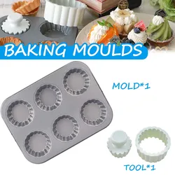 Carbon Steel Flower Bakeware Mold Cupcake Biscuit Mold Cookie Fruit  Tart Diy Mould Kitchen Pastry Baking Tool Christmas Baking