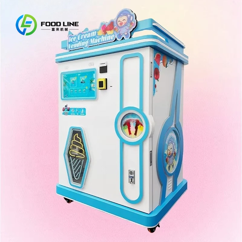 Customized Technology Self Service Automatic Soft Ice Cream Vending Machine Ice Cream Maker Mall Entertainment Center Hot Sale