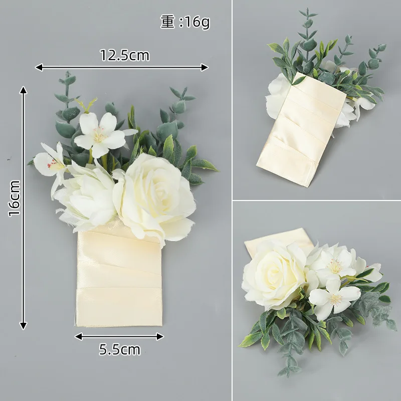 New Exquisite Simulation Chest Flower Wedding Groom Groomsman Top Pocket Paper Card Flower Dress Graduation Ceremonychest Flower