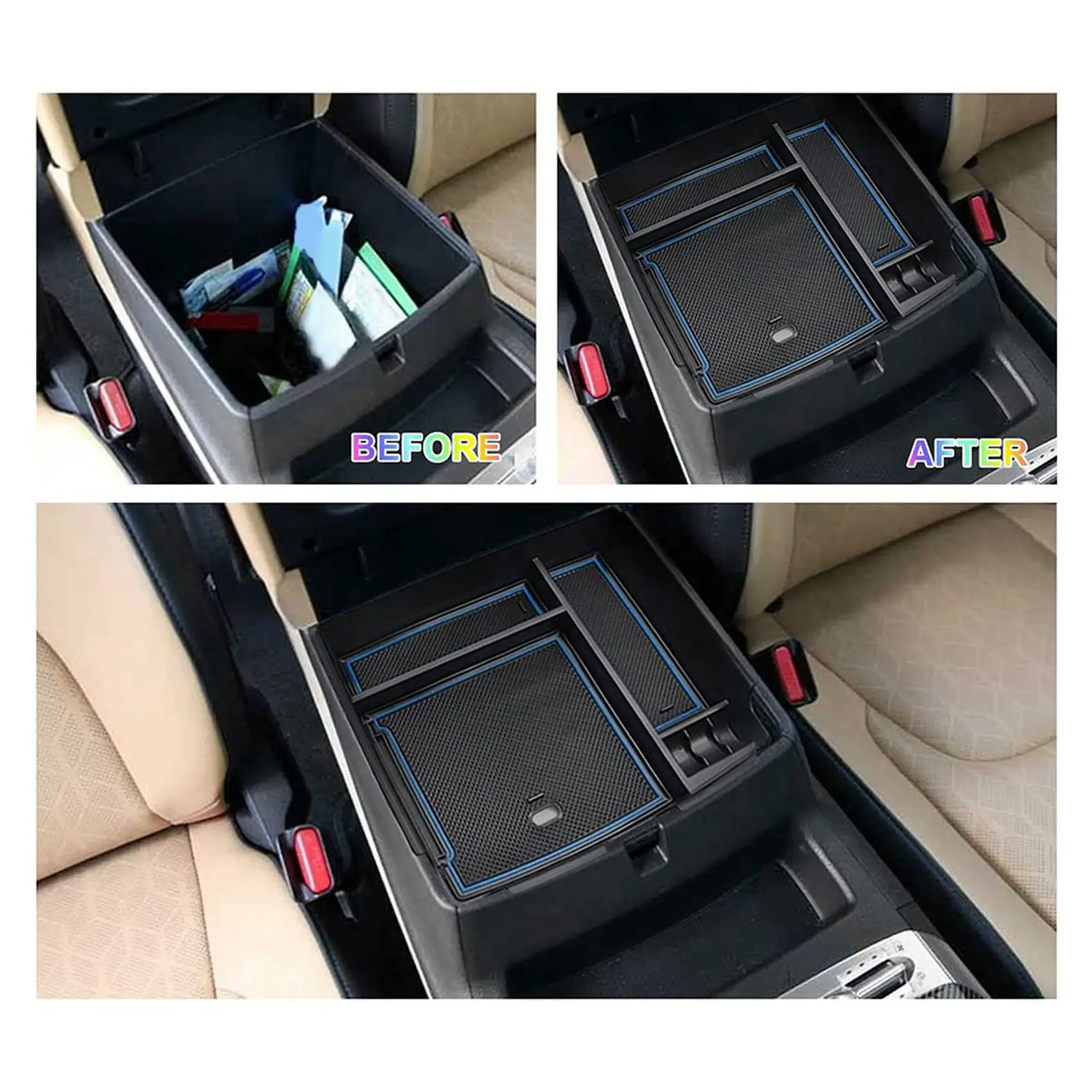 

4X For Kia Carnival 2021 2022 Car Central Console Armrest Storage Box Holder Interior Organizer Glove Tray Accessories-A93R
