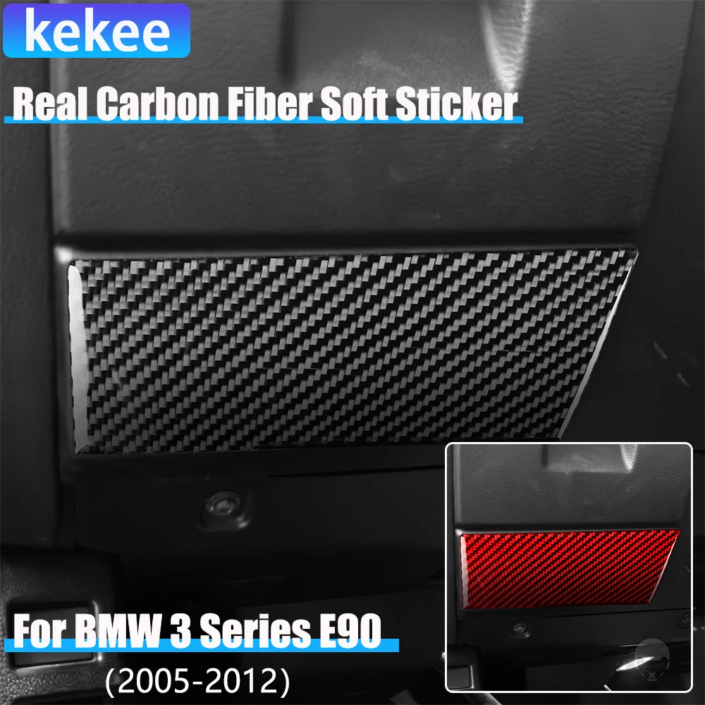 

Real Carbon Fiber Car Accessories Driver Storage Cover Sticker For BMW 3 Series E90 2005 2006 2007 2008 2009 2010 2011 2012