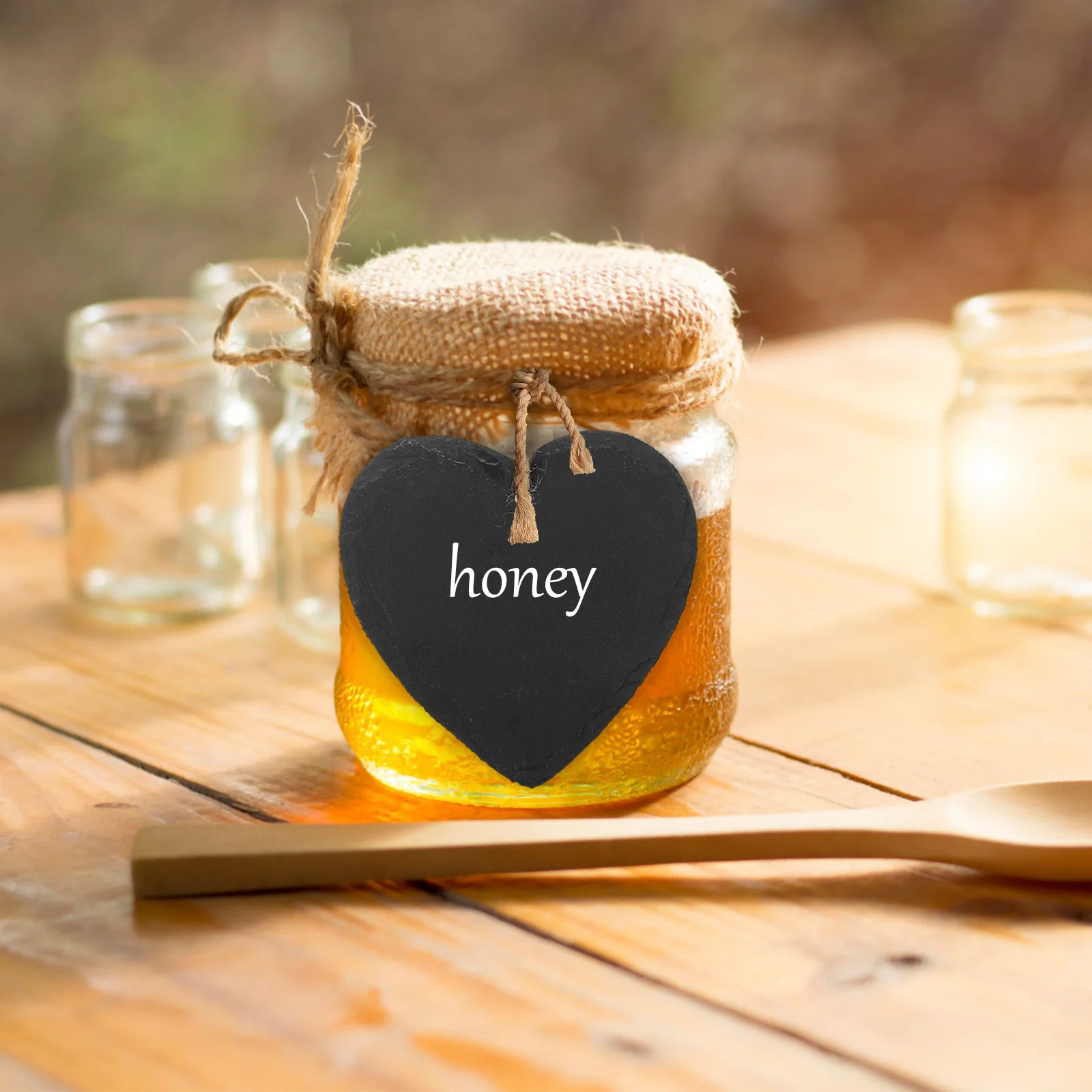 

3pcs Heart Shaped Labels Hanging Chalkboard Tags For Plants Gift Menu Marker Name Food Planter Sign Rope