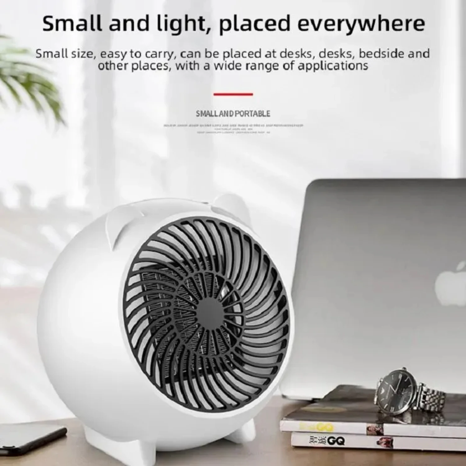 Portable  Ceramic Space Heater with Thermostat - 220V Mini  Heater for Indoor Office, Desktop, and  Use - Energy