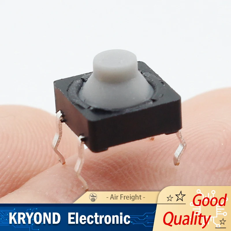 20PCS/Lot 8x8x5mm 4PIN G77 Conductive Silicone Soundless Tactile Push Button Micro Switch Self-reset