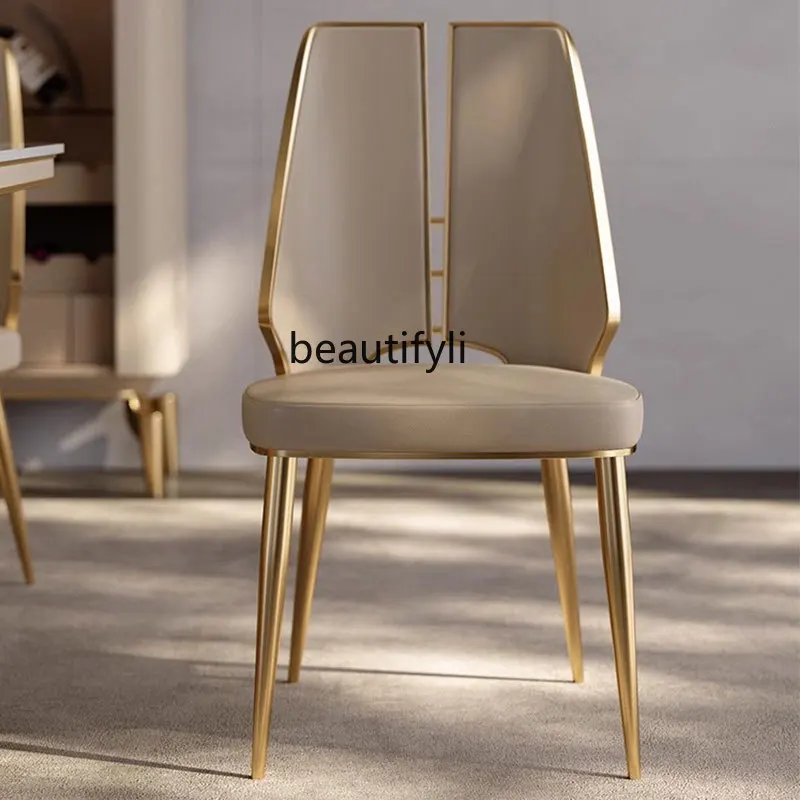 Light Luxury Dining Chair Stainless Steel Home High-End Restaurant Villa Stainless Steel Chair