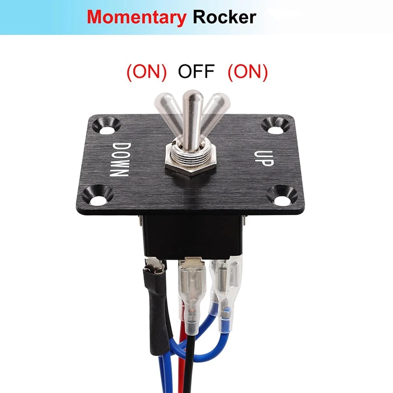 Momentary 6 Pin 3 Position (ON)-Off-(ON)UP/Down Polarity Reverse Switch Rocker Toggle Switches With Panel,Wires And Cap