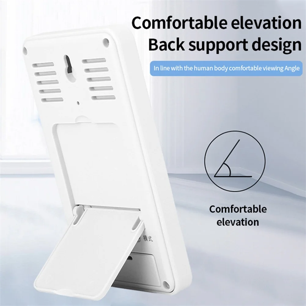 For Baby Room Digital Thermometer Climate Monitor White Hanging Hole Large LCD Screen Indoor Humidity Measurement