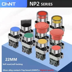 Chint NP2 Flat Button Mushroom Head Button Switch Xb2 Knob Starts Emergency Stop Ba31 Self Reset Self-locking Cable Sleeves