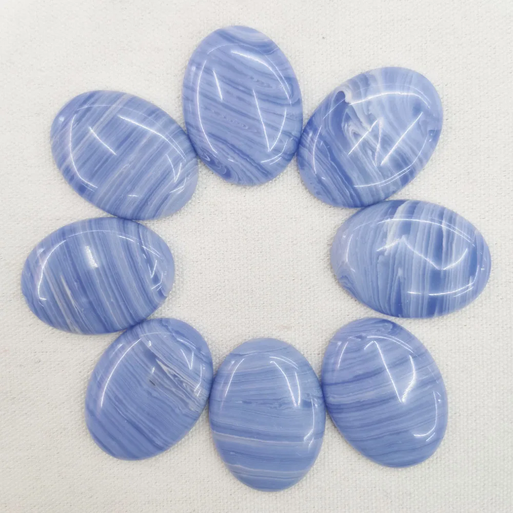 

Free shipping 30x40mm Blue stripe onyx Oval CAB CABOCHON for jewelry making accessories beads Wholesale 10pcs/lot