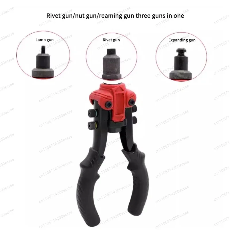 Multifunctional Manual Drilling Ram Gun Pull Riveting/Nut/Reaming 3-In-1 Door Lock Installation Aids Tools M3/4/5/6/8/10 Nut Kit