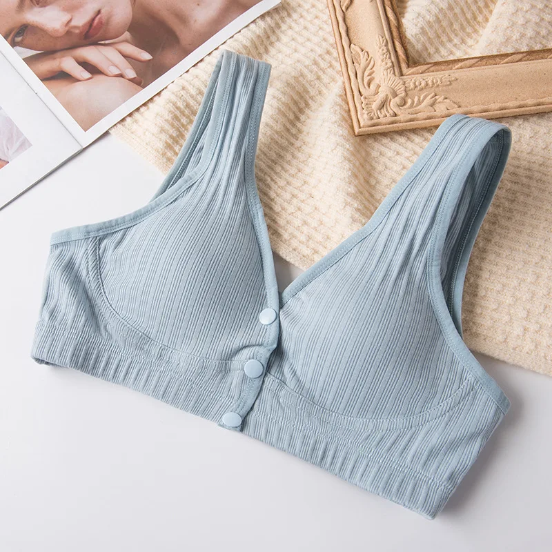 Anti-Sagging Cotton Maternity & Nursing Bra - Thin and Elastic, Push-up, Suitable for Feeding and Pregnancy, Wirefree