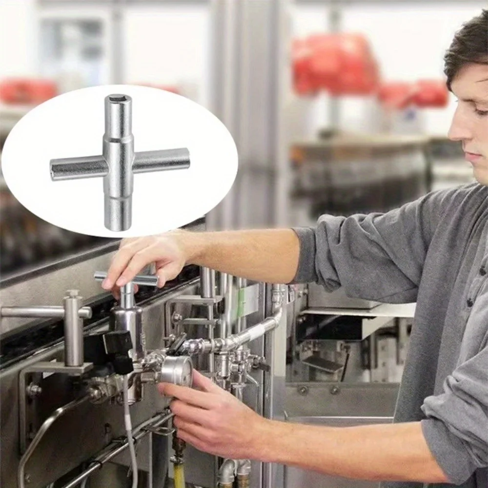 Kunci Pas Universal 4 in 1 untuk Kamar Mandi, Meteran Listrik, Lemari, Pembuangan Radiator, Ukuran 6.5mm 7mm 8mm 9mm, Soket Kunci Persegi