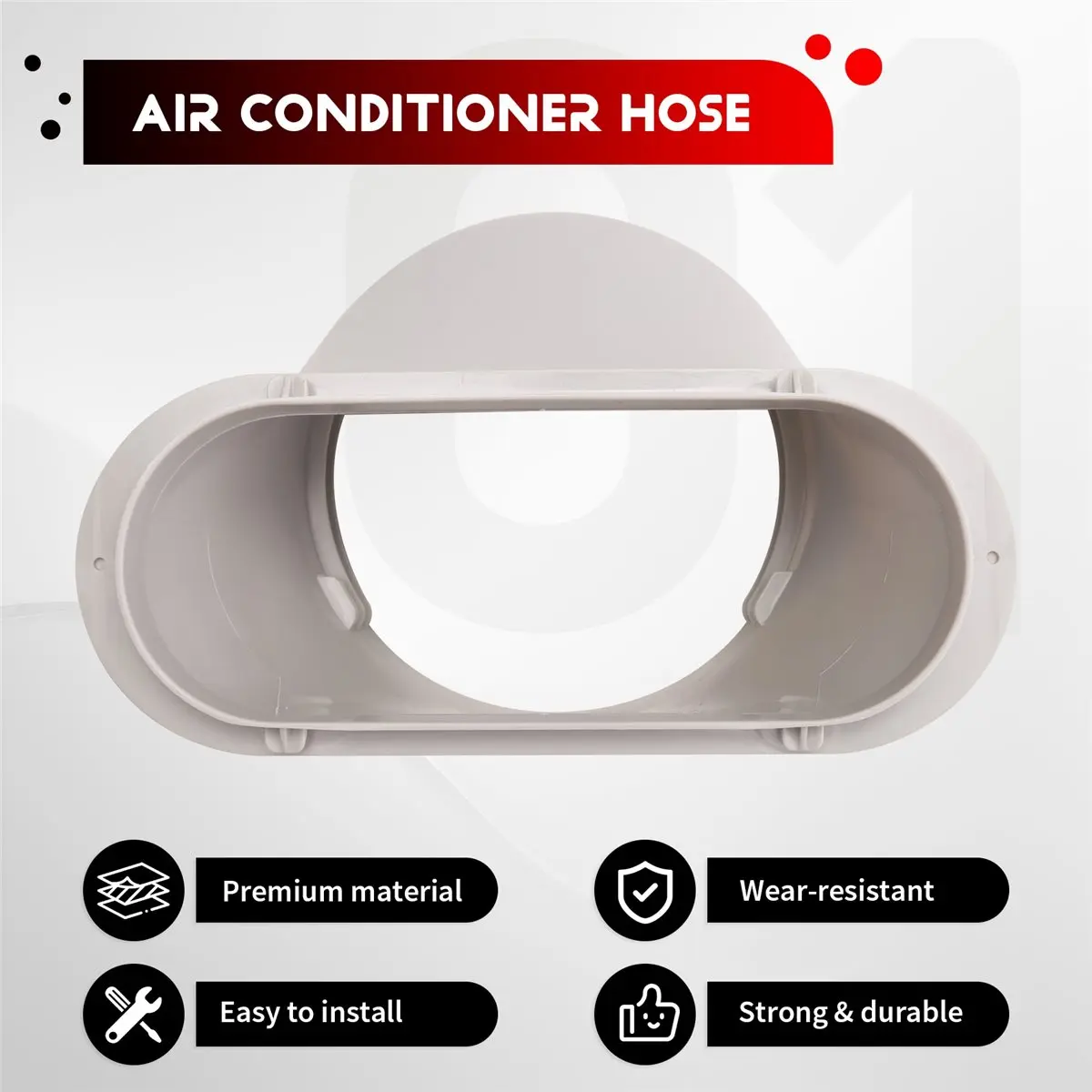 (A02R] 15CM Portable Air Conditioner Window Exhaust Duct Pipe Hose Interface Connector(Flat Nozzle)