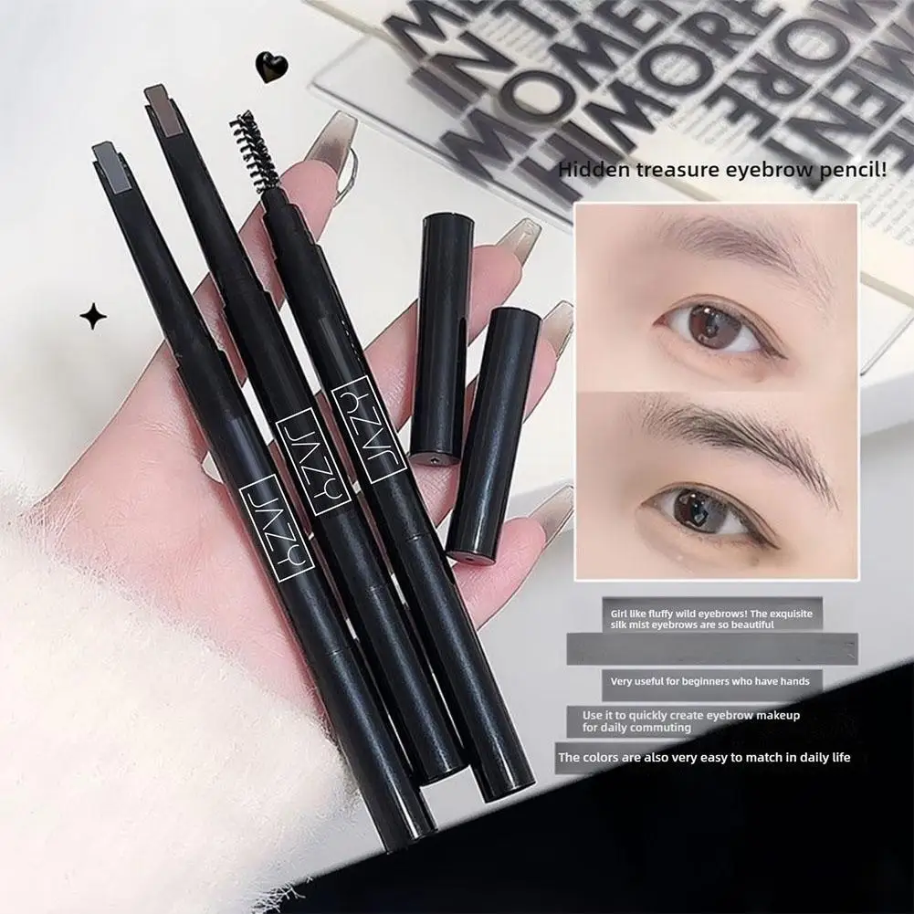 Lápiz de cejas de doble punta extremadamente fino, resistente al agua, a prueba de sudor y a prueba de manchas, herramientas de maquillaje de belleza suaves que no se decoloran, 1 Uds.
