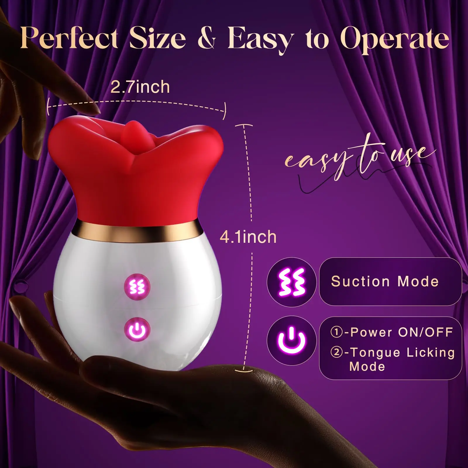 G Spot Vibrators for Women Mouth-Shaped Sucking Vibrator 10 Tongue Licking 3 Sucking Nipples Anal Clitoral Stimulator