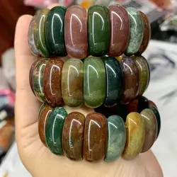 Natural Indian Agate Stone Beads Bracelet Natural Gemstone Jewelry Bangle For Woman For Gift Wholesale !