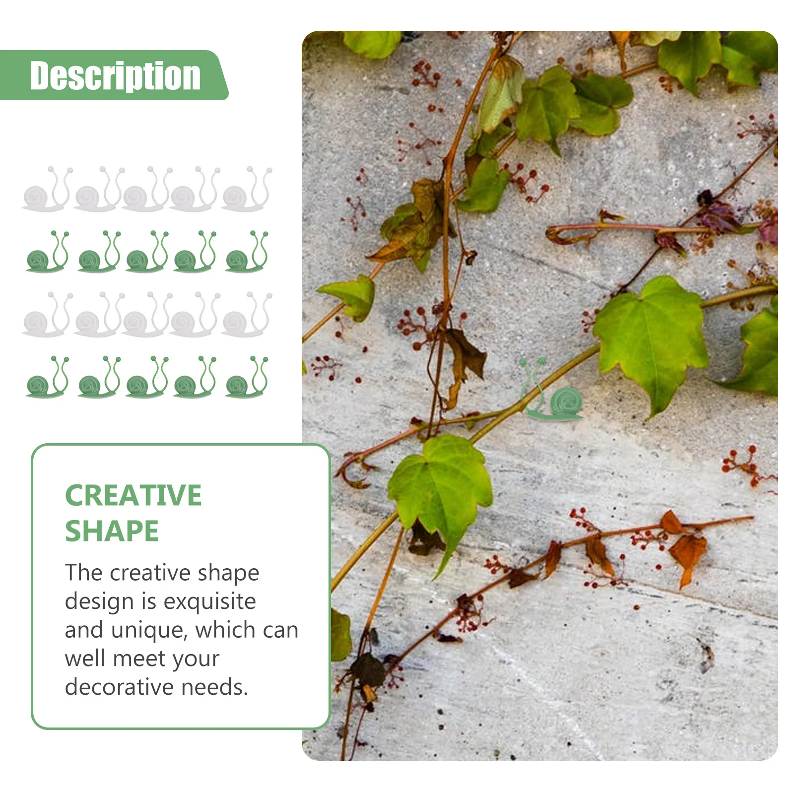 

20Pcs Plant Fixing Clips Safe Material Exquisite Craftsmanship Durable Not Easy Break Off Wall Plant Holder Vines Fixing Clip