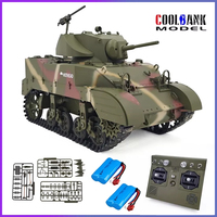 New Warehouse Soldier US Stuart M5A1 RC Tank Military Simulation Tank Model Assembly G2080 Toy Adult Boy Toy  COOLBANK MODEL