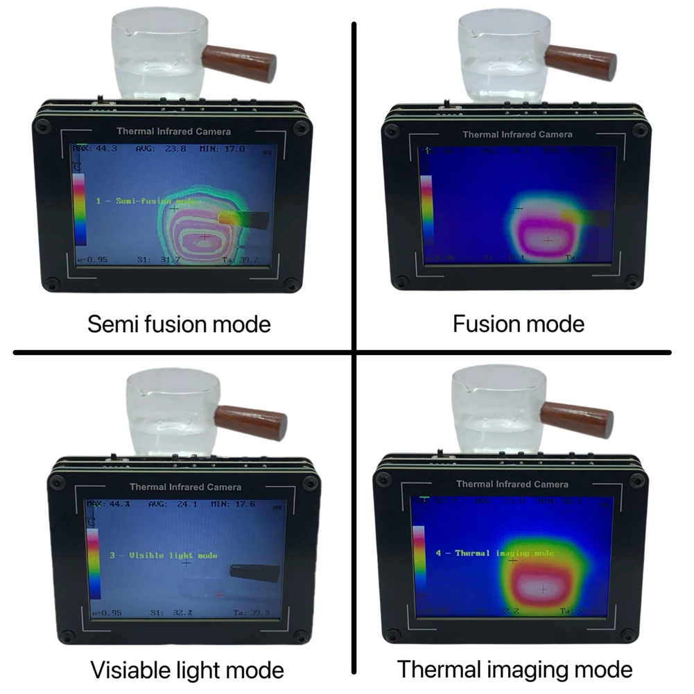 Cámara de imágenes térmicas de 3,5 pulgadas -40-450 ℃   Cámara termográfica infrarroja de 32x24 píxeles de medición para inspección