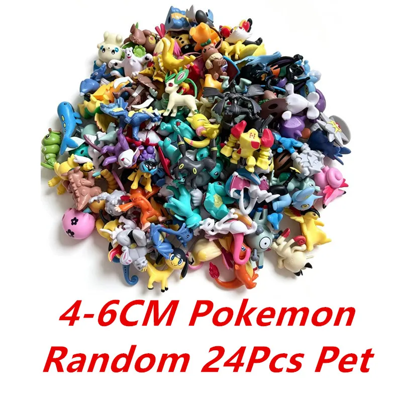 24-72 Stück Pokemon Anime-Figuren Pikachu Actionfiguren 4-6cm Cartoon Mini Haustier Dekorative Sammlermodelle Puppen Spielzeug Geschenk