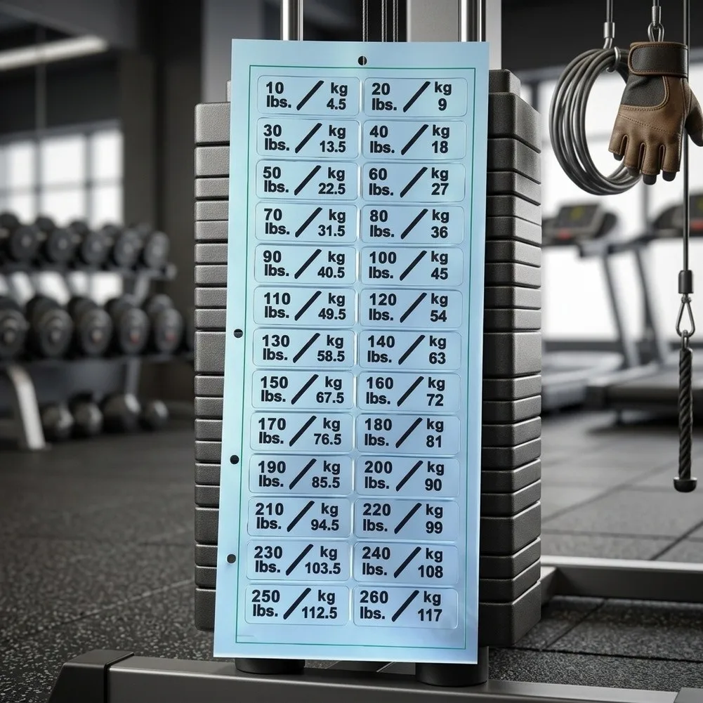 3pcs Fitness Equipment Weight Stickers Gym Weight Stack Label Number 4.5kg-117kg Fitness Equipment Accessories