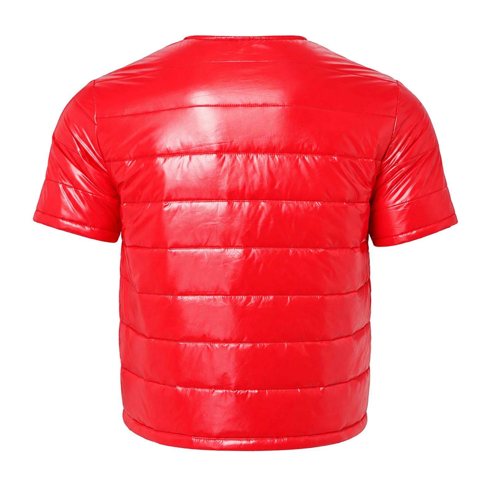 Mens Water-resistant Quilted Jacket Short Sleeve Zipper Front Coat Outerwear for Hiking Travel and Sightseeing in Cool Weather