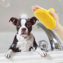 Dog Bath Massage Brush Fur Grooming Comb Soft Rubber  Hair Grooming Massage Comb with Adjustable Strap for Short Long Hair Dogs