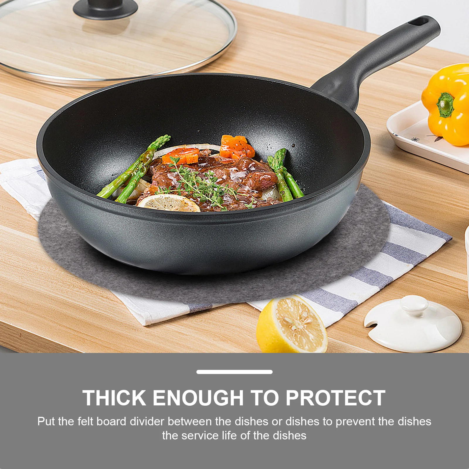 

30pcs Felt Dish Protectors 10 Inch Reusable Kitchen Cabinet Divider Mat For Pot Pan China Storage Heat Insulation Pad