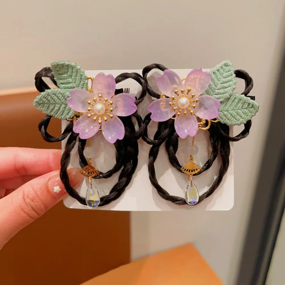 

Red Children Wig Hairpin Tassels Flower Chinese New Year Headwear Tang Suit Hair Clip Baby Headwear Ancient Style Hairpin Girls