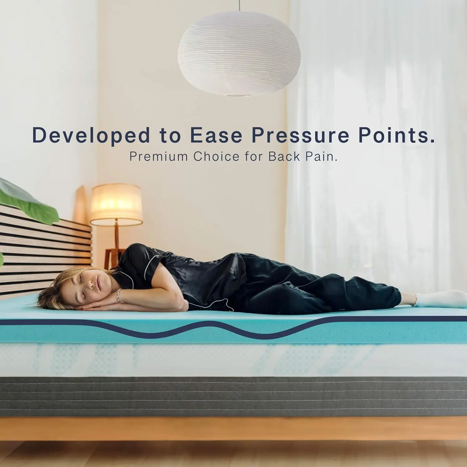

Clara Clark Memory Foam Mattress Topper, 3 Inch Twin Mattress Topper For Bed, Ventilated Design & Cooling Gel Infused Mattress