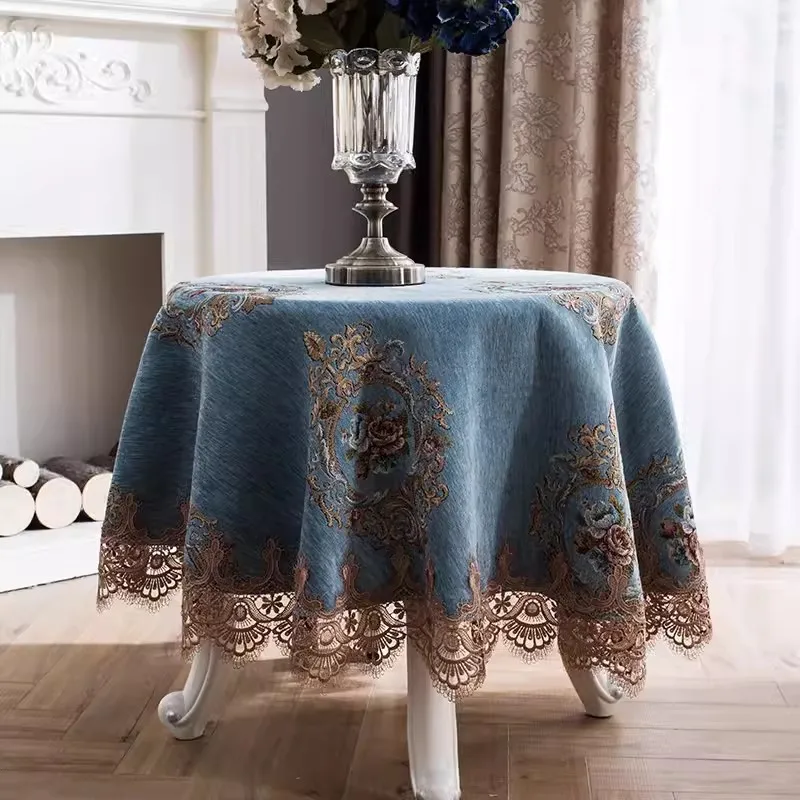 European Household Customized Round Table Cloth,American Small Tea Chenille Table Cover