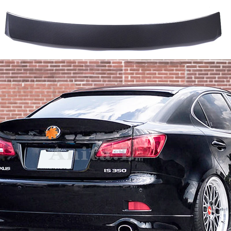 Rear Roof Spoiler For LEXUS IS250 IS300 IS350 2006-2011Roof Lip Spoiler High Quality ABS Material Unpainted Black Car Rear Wing