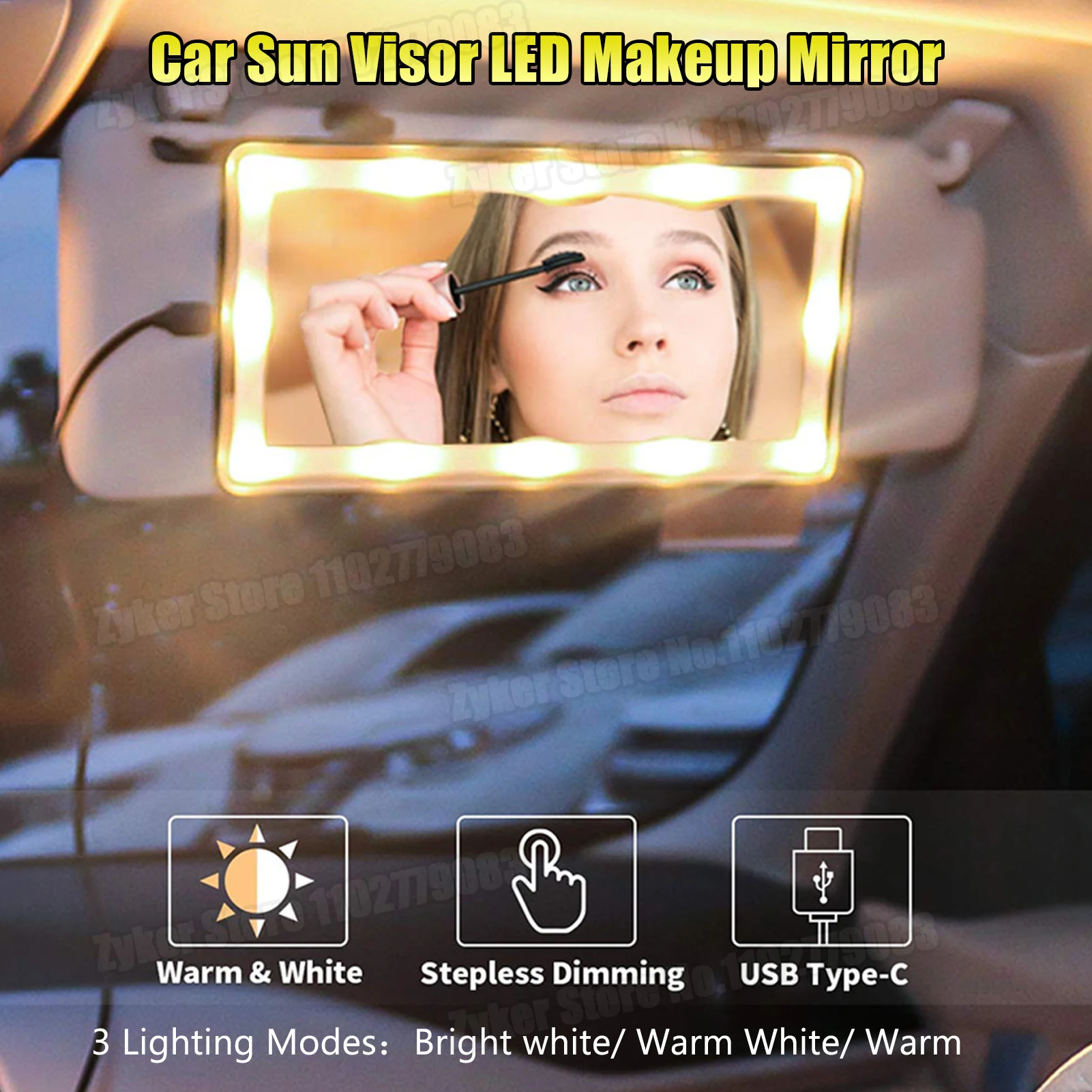 Car Led Makeup Mirr…
