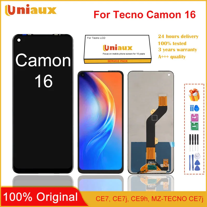 

Дисплей 6,8 дюйма для Tecno Camon 16 CE7, ЖК-дисплей соответствует стандарту для Tecno CE7j CE9h, запасные части для ремонта ЖК-дисплея