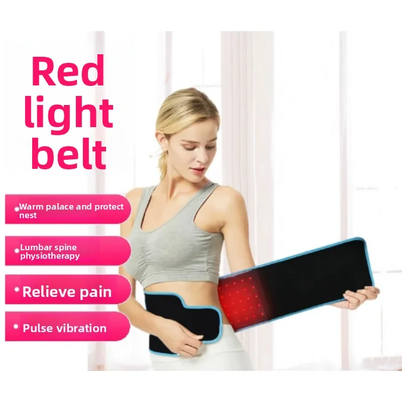 LED Phototherapy Massage Belt, 660nm 850nm Red Light Hot Compress Belt for Body Shaping, Relaxation & Back Pain Relief