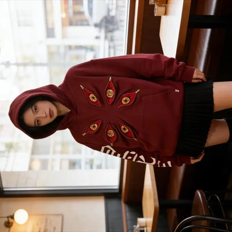 فاسق ستة عيون كوكوشيبو متعدد سستة هوديس تصميم رائع البلوز Y2k الشارع الشهير المتضخم موضة عادية الأزواج أنيمي هوديي