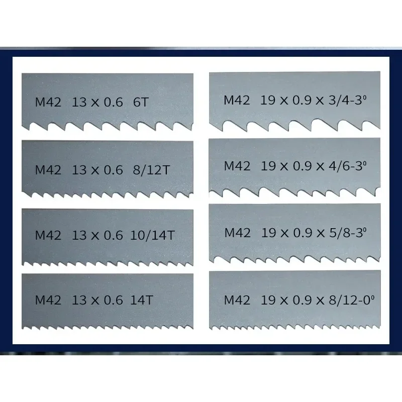 M42 ใบเลื่อยวงเดือน Bi-metal 2630 มม. x 19 มม. x 0.9 มม. x 3/4 4/6 8/12 5/8TPI