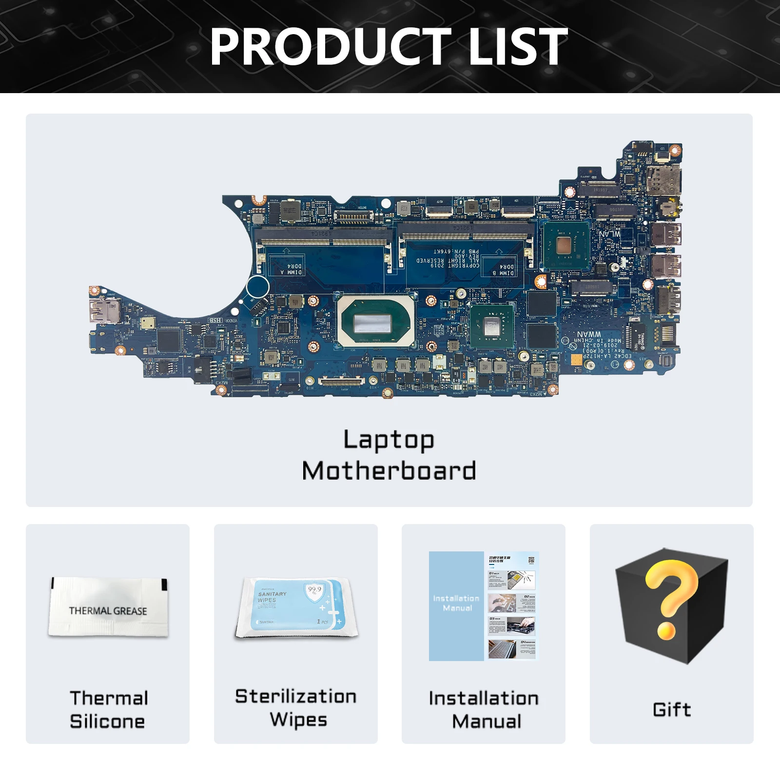 Totalmente testado Motherboard Laptop para Dell, Latitude 5401, Notebook Mainboard, 06Y9J, 04, TXRT, 02T31D, 02T31D, I5-9400H, I7-9850H, LA-H172P