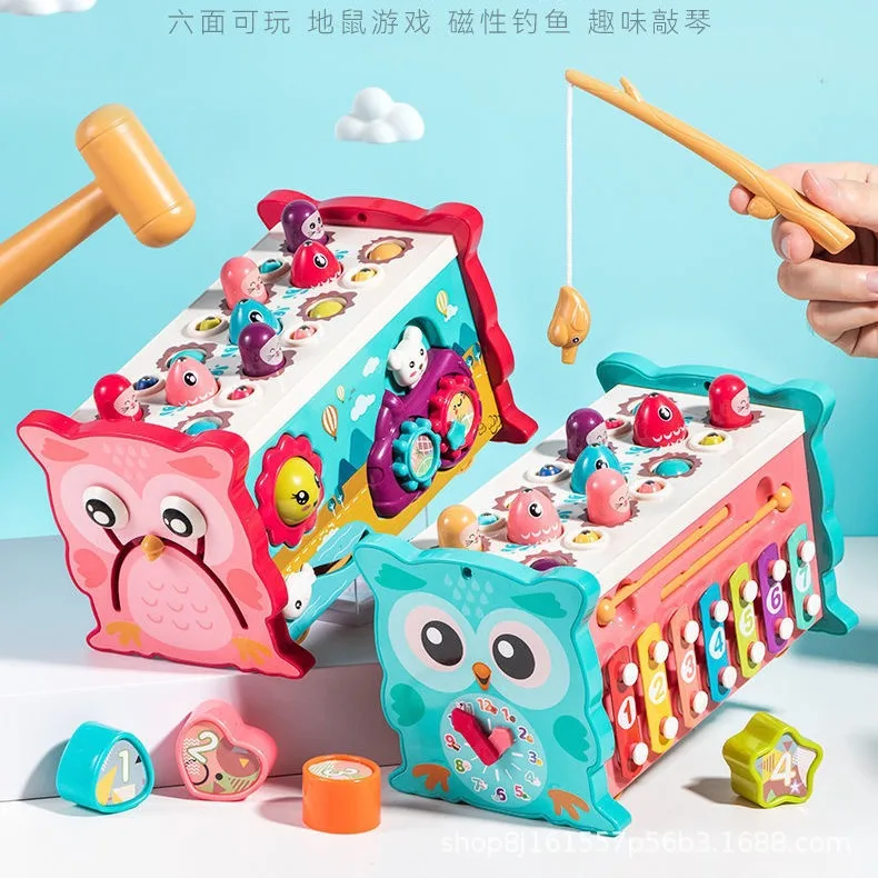

Whack-a-Mole Music Educational Fishing Toys Multifunctional Games Interactive Training Children's Toy Puzzle Fishing Game 6 IN 1