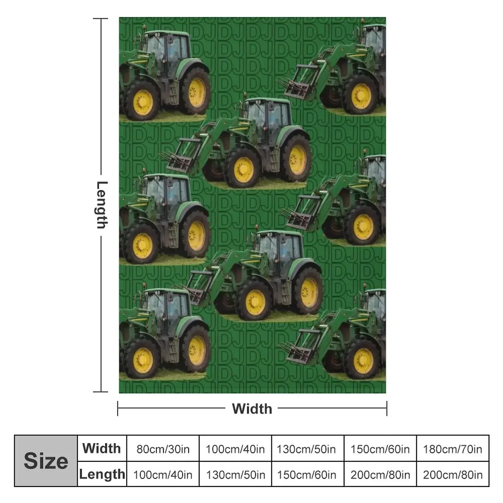 Green tractor Throw Blanket couch cozy soft plush fuzzy picnic outdoor blanket