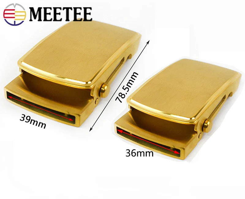 Meetee 1pc ID36mm/39mm Stainless Steel Roller Belt Buckle Toothless Automatic Buckles Head for Men Belts Clasp DIY Leather Carft