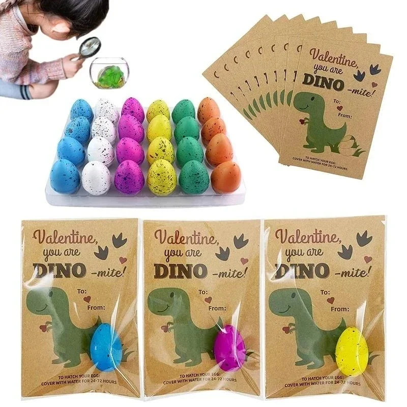 24 Pack Dinosaur Growing Eggs Hatching Dino Egg Grow In Water Crack With Assorted Color For Over 3 Years Old Toddlers Toy Gift