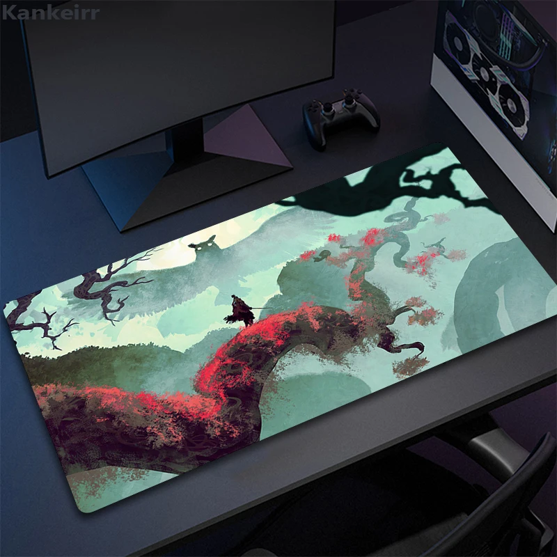 S-Seiros لوحة ماوس الكمبيوتر Sekiro لوحة ماوس للألعاب كبيرة 900x400 HD طباعة ماوس حصيرة ألعاب XXL السجاد الكمبيوتر حصيرة مكتبية لوحة المفاتيح البساط XL