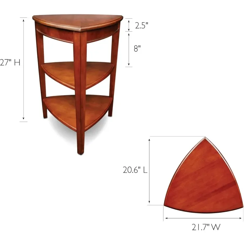 Shield Tier Table, Glazed Auburn, 21.7" W